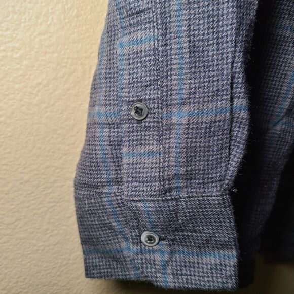 NWT Kenneth Cole Men's Medium Grey Plaid Slim Soft Button Up Shirt Techni-Cole - Picture 6 of 9